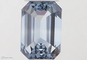 0.42ct EMERALD Fancy Vivid Blue VVS2 Coloured Lab diamond