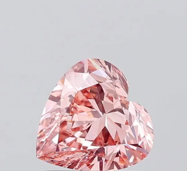 1.01ct HEART Fancy Intense Pink VS1 Coloured Lab diamond