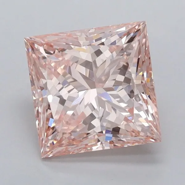 2.02ct PRINCESS Fancy Vivid Pink VVS1 Coloured Lab diamond