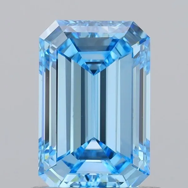 1.13ct EMERALD Fancy Vivid Blue VS1 Coloured Lab diamond