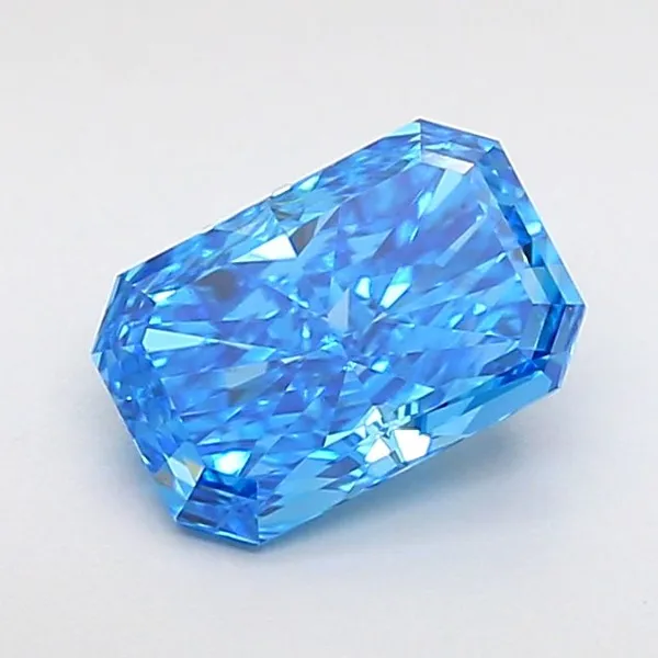 1.08ct RADIANT Fancy Vivid Blue VS1 Coloured Lab diamond