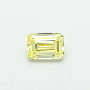 0.44ct EMERALD Fancy Yellow VS1 Coloured Lab diamond