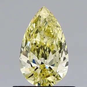 0.59ct PEAR Fancy Intense Yellow VVS2 Coloured Lab diamond