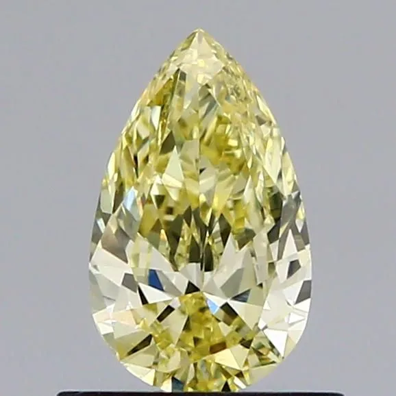 0.59ct PEAR Fancy Intense Yellow VVS2 Coloured Lab diamond