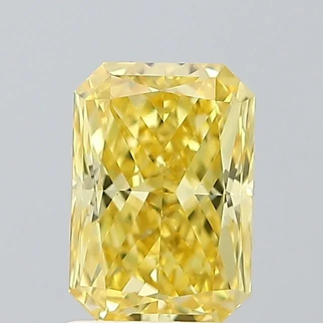 1.48ct RADIANT Fancy Vivid Yellow VVS2 Coloured Lab diamond