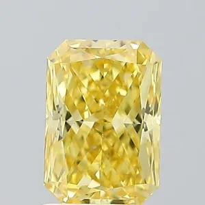 1.48ct RADIANT Fancy Vivid Yellow VVS2 Coloured Lab diamond