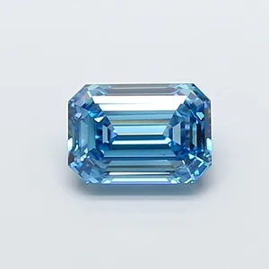 1.7ct EMERALD Fancy Vivid Blue VS1 Coloured Lab diamond