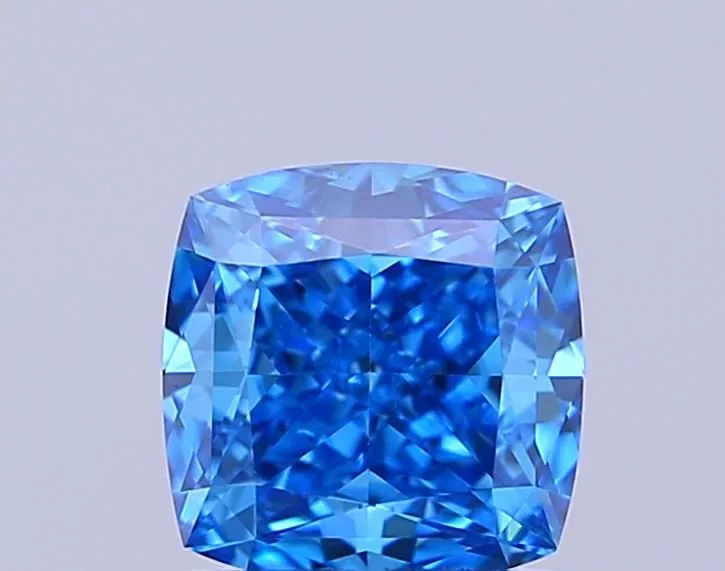 0.65ct CUSHION Fancy Vivid Blue VS1 Coloured Lab diamond