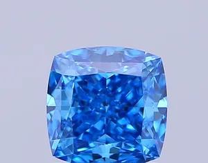 0.65ct CUSHION Fancy Vivid Blue VS1 Coloured Lab diamond