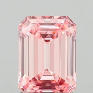 1.09ct EMERALD Fancy Intense Pink VVS2 Coloured Lab diamond