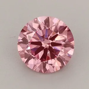 0.89ct ROUND Fancy Vivid Pink VS1 Coloured Lab diamond