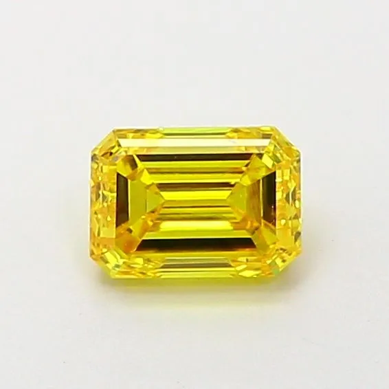 0.5ct EMERALD Fancy Vivid Yellow VS1 Coloured Lab diamond