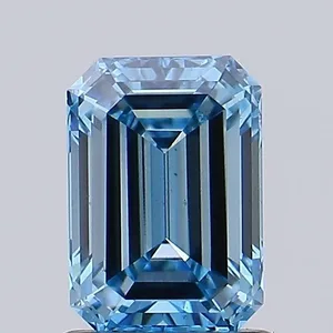 1.03ct EMERALD Fancy Vivid Blue VS2 Coloured Lab diamond