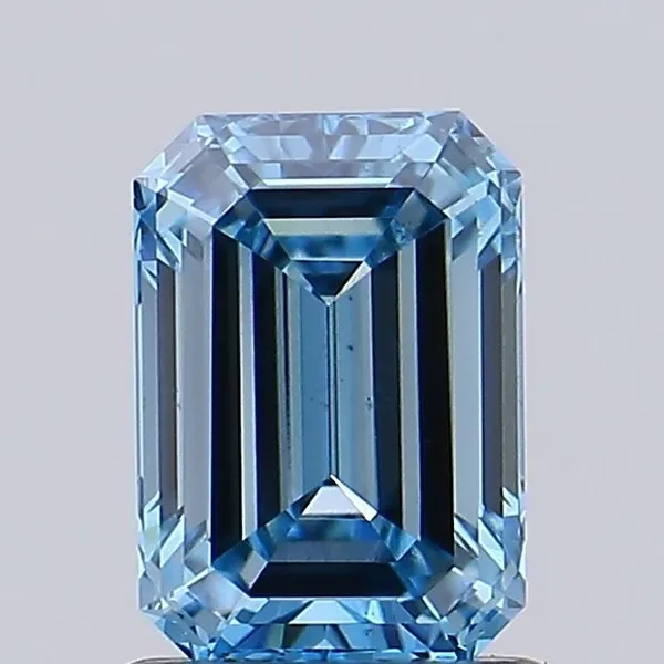1.03ct EMERALD Fancy Vivid Blue VS2 Coloured Lab diamond