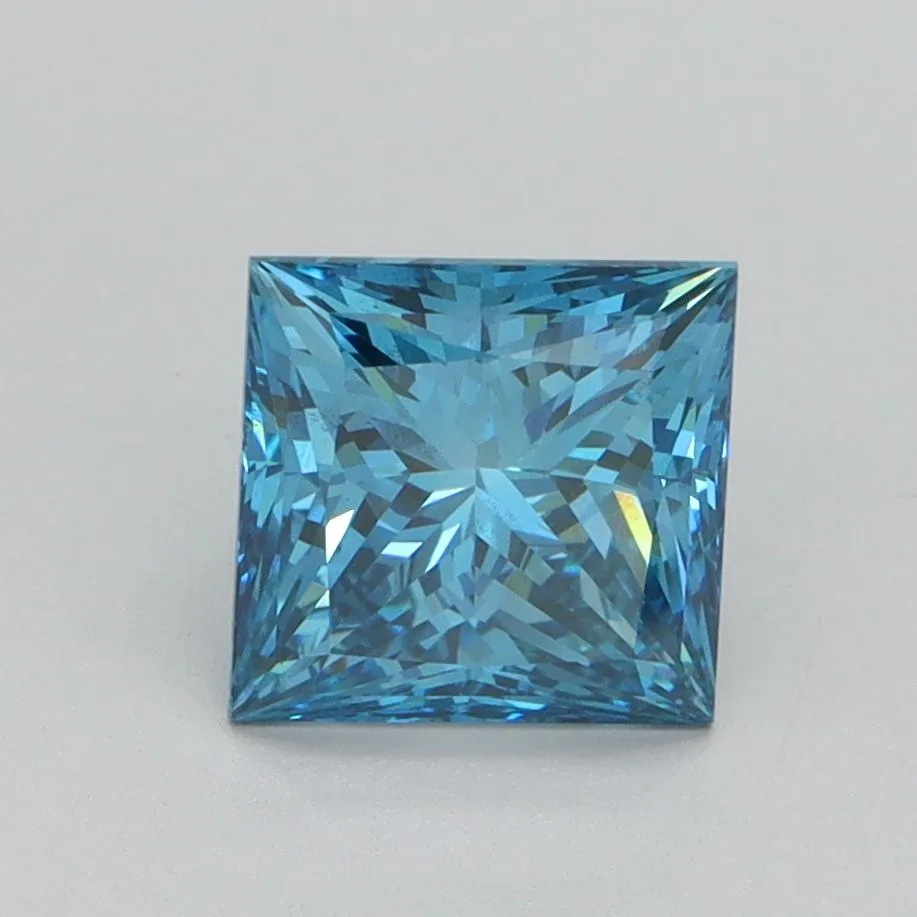 1.70ct PRINCESS Fancy Vivid Blue VS2 Coloured Lab diamond