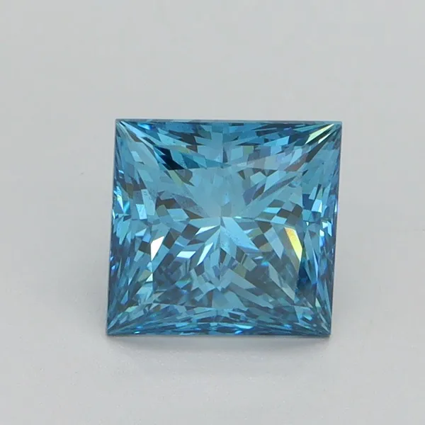 1.7ct PRINCESS Fancy Vivid Blue VS2 Coloured Lab diamond