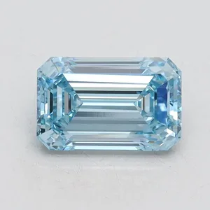 1.05ct EMERALD Fancy Intense Blue VS1 Coloured Lab diamond