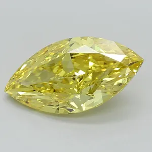 1.63ct MARQUISE Fancy Vivid Yellow VS1 Coloured Lab diamond