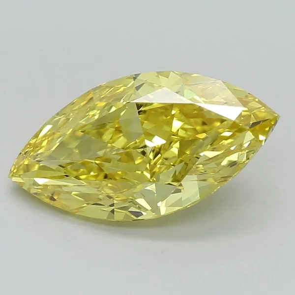 1.63ct MARQUISE Fancy Vivid Yellow VS1 Coloured Lab diamond