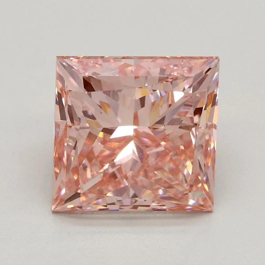 3.15ct PRINCESS Fancy Intense Pink VS2 Coloured Lab diamond
