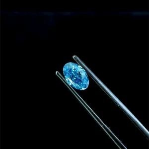 1.09ct OVAL Fancy Vivid Blue VS1 Coloured Lab diamond