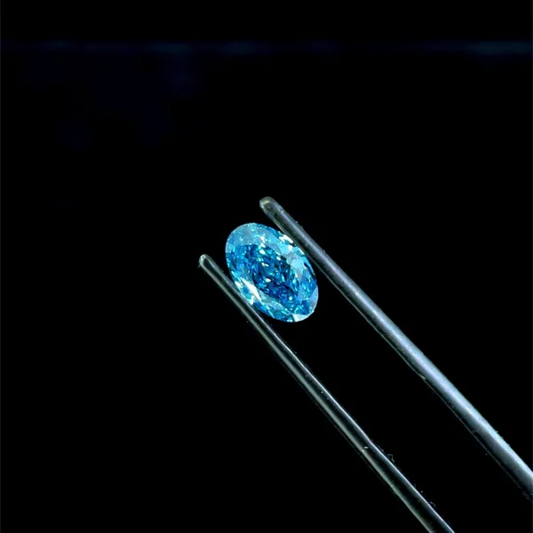 1.09ct OVAL Fancy Vivid Blue VS1 Coloured Lab diamond