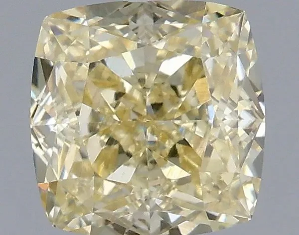 1.07ct CUSHION Fancy Light Yellow VVS2 Coloured Lab diamond