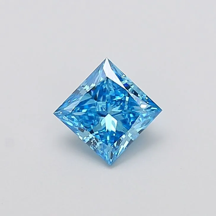 1.02ct PRINCESS Fancy Vivid Blue VS2 Coloured Lab diamond