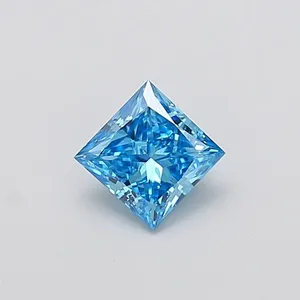 1.02ct PRINCESS Fancy Vivid Blue VS2 Coloured Lab diamond