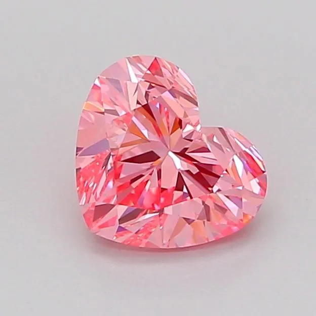 1.00ct HEART Fancy Vivid Pink VS1 Coloured Lab diamond