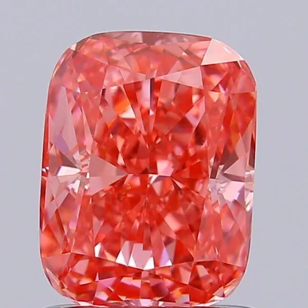 1.08ct CUSHION Fancy Vivid Pink VS1 Coloured Lab diamond