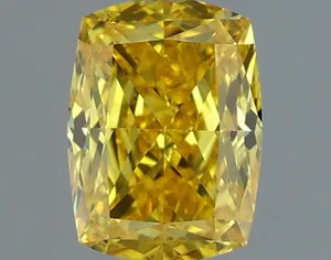 1.01ct CUSHION Fancy Vivid Yellow VVS1 Coloured Lab diamond