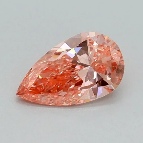 0.53ct PEAR Fancy Vivid Pink SI1 Coloured Lab diamond