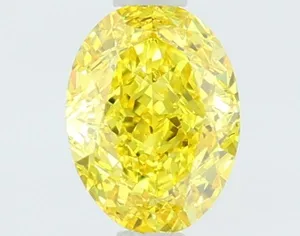 1.12ct OVAL Fancy Vivid Yellow VVS2 Coloured Lab diamond