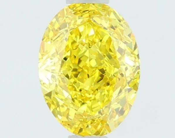 1.12ct OVAL Fancy Vivid Yellow VVS2 Coloured Lab diamond
