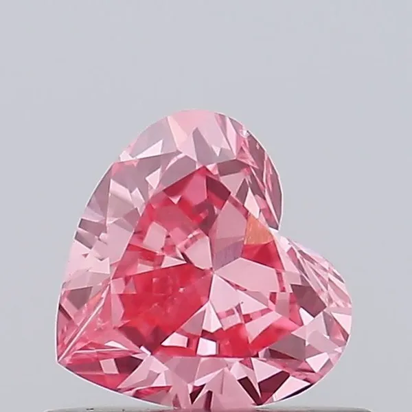 0.53ct HEART Fancy Vivid Pink VVS2 Coloured Lab diamond