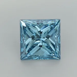 3.02ct PRINCESS Fancy Vivid Blue VS2 Coloured Lab diamond