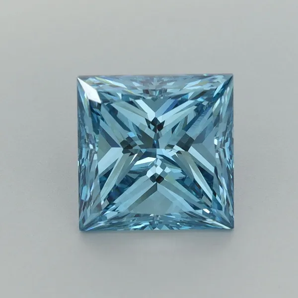 3.02ct PRINCESS Fancy Vivid Blue VS2 Coloured Lab diamond