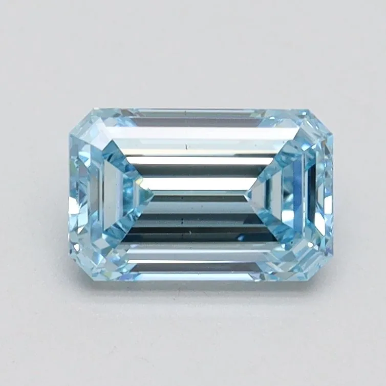 0.94ct EMERALD Fancy Intense Blue VS2 Coloured Lab diamond