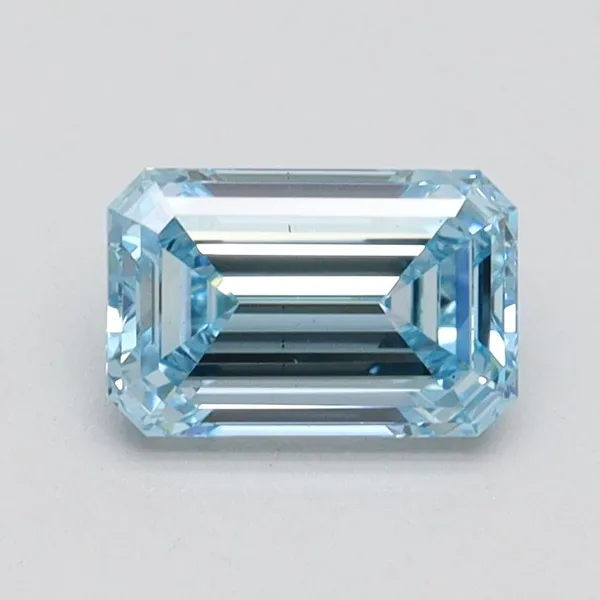 0.94ct EMERALD Fancy Intense Blue VS2 Coloured Lab diamond