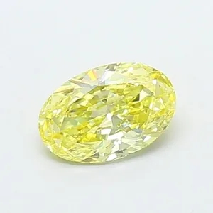 0.46ct OVAL Fancy Intense Yellow VS2 Coloured Lab diamond