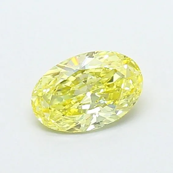 0.46ct OVAL Fancy Intense Yellow VS2 Coloured Lab diamond