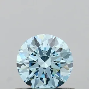 0.51ct ROUND Fancy Vivid Blue VVS2 Coloured Lab diamond