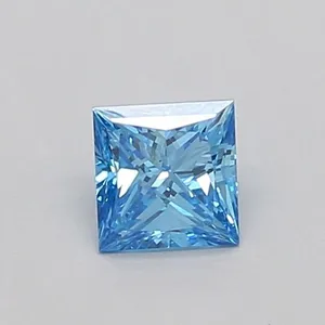0.38ct PRINCESS Fancy Vivid Blue VS2 Coloured Lab diamond