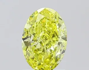 1.08ct OVAL Fancy Intense Yellow VS1 Coloured Lab diamond