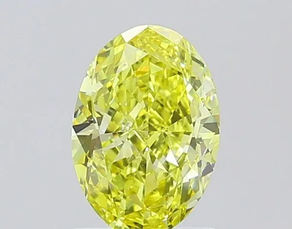 1.08ct OVAL Fancy Intense Yellow VS1 Coloured Lab diamond