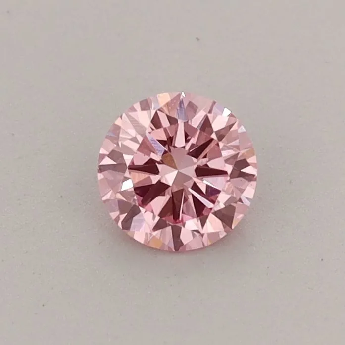 0.32ct ROUND Fancy Vivid Pink VS1 Coloured Lab diamond