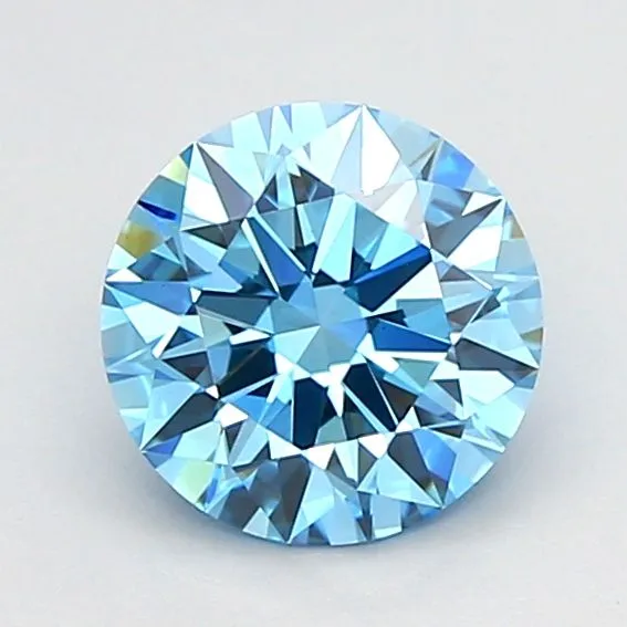 1.03ct ROUND Fancy Vivid Blue VVS2 Coloured Lab diamond