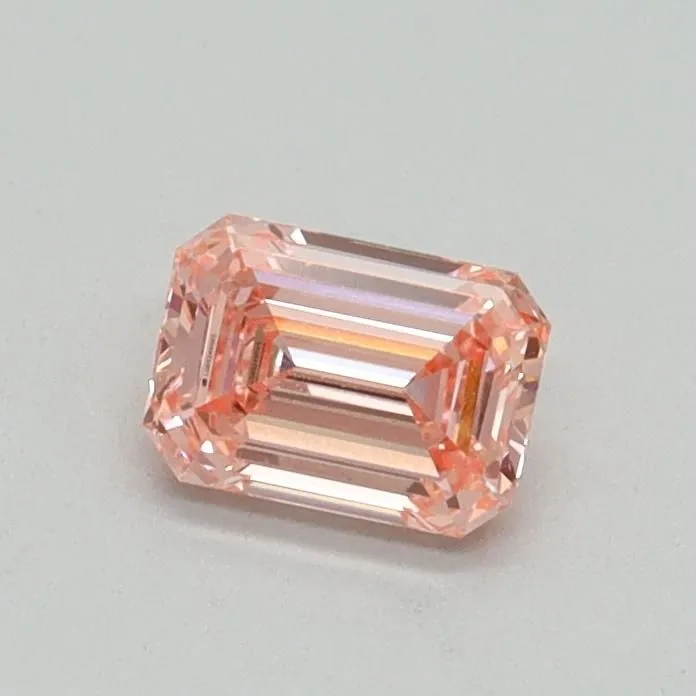 0.43ct EMERALD Fancy Vivid Pink VS2 Coloured Lab diamond