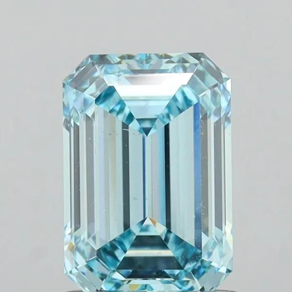 1.42ct EMERALD Fancy Vivid Blue VS1 Coloured Lab diamond